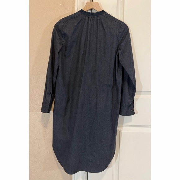 Madewell Wool Blend Flannel Latitude Shift Dress in Charcoal Gray - Picture 6 of 9